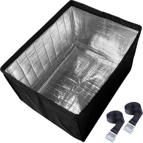 Dreilagige, doppelte Metallschnalle, staub- und wasserdichte Schutzhülle für die Außeneinheit einer Fensterklimaanlage, Schwarz (Größe 21 x 15 x 16 Zoll)