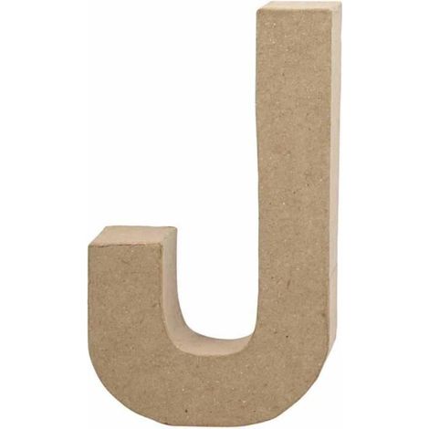 Lettre décorative - réf 26609 - Papier mâché - Beige - Intérieur