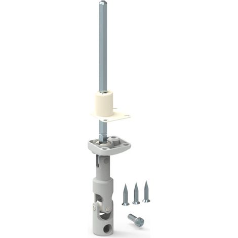 – Sortie de caisson pour volet roulant 6P7 verticale – Tige en acier zingué 175 mm – Bloc-guide angulaire déporté pour volets type bloc-baie (1/2)