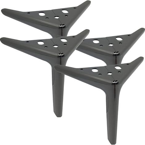 4 pièces pieds de canapé en métal épaissi pieds de meuble TV pieds de table à thé pieds de lit pied de chevet pied de meuble à chaussures pied de support pied de meuble de salle de bain (noir) 15 cm (1/5)