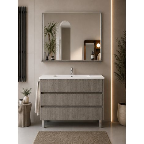 Mobile bagno con lavabo ORIGENBATH IMPERIA senza specchio 50x40 cm rovere smoky