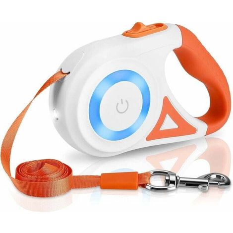 Laisse Rétractable Automatique pour Chien 5M : avec lumière LED Laisse Chien Rétractable Anti-Emmêlement Laisse Chien, pour Petit Moyen Grand Chiens, (1/4)