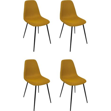 Lot de 4 Chaises "Atome" 86cm Jaune (1/5)