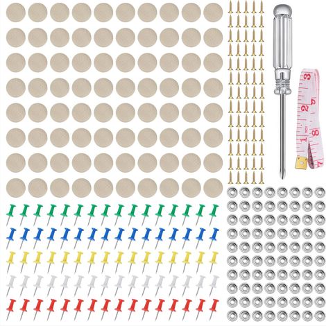 Bouton d'outils de Toit 80 Pièces Kit de Réparation de Ciel de Toit Voiture Rivets Universels avec Épingles Tournevis Mètre Ruban Réparation de Ciel de Voiture pour Toutes Les Voitures, Beige (1/5)