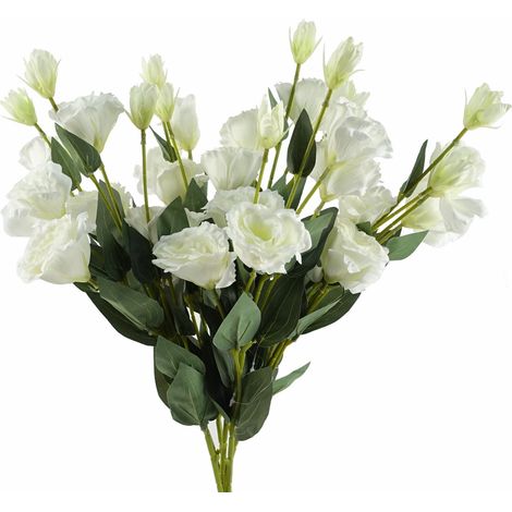Pack of 6 x 80cm Artificial White Wild Rose Stem - 36 Flowers (1/5)