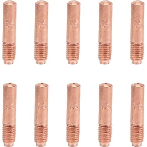 Ugelli conduttivi per saldatura MIG – Confezione da 10 pezzi in rame, diametro 0,8 mm, compatibili con punte di contatto