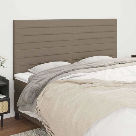 vidaXL Testiera per letto Tortora 200x5x118/128 cm Tessuto (1/5)