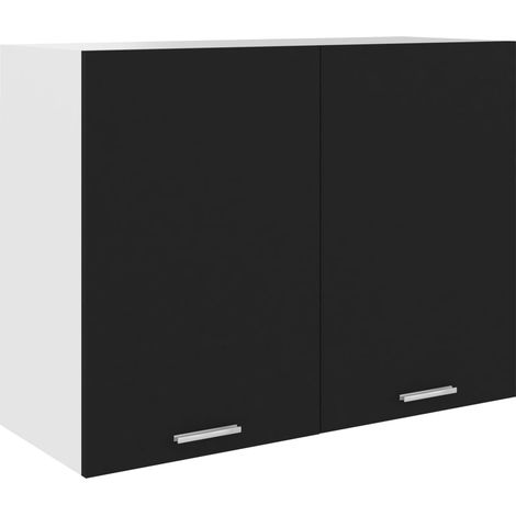 Hängeschrank Lyon Schwarz 80x31x60 cm Holzwerkstoff
