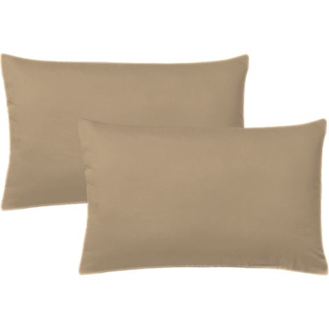KLULK Set 2 Federe Per Cuscini Per Bambini 40x60 Cm,In Puro Cotone 100% Fibra Naturale In Tinta Unita Tortora Made In Italy