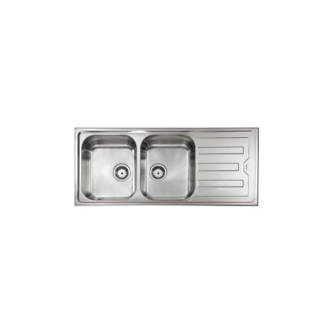Lavello CRISTAL 116X50 2 vasche sinistre+ gocciolatoio ACCIAIO INOX (1/5)