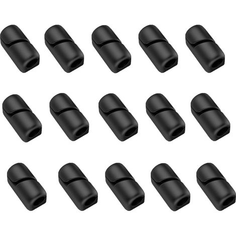 Attaches-câbles autocollantes, clips de câble, lot de 15 clips de câble noirs-AquaForge (1/5)