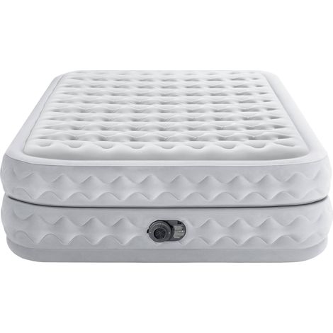 Intex – Matelas gonflable 2 places 203 x 152 x 51 cm – Technologie Fiber Tech – Gonfleur électrique intégré – Confort moelleux