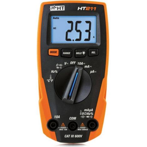 HT Instruments HT211 Multímetro digital naranja CAT III 600 V