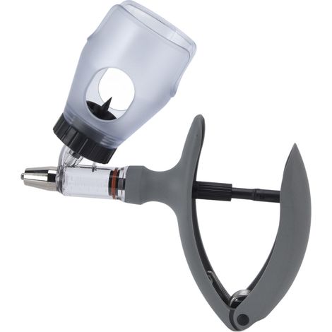 Seringue vétérinaire continue 5ml pour vaccins, ajustable pour porcs bovins ovins, pistolet injecteur avec bouteille (seringue JS, livrée avec liquide) (1/5)
