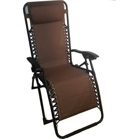Faltbarer Zero-Gravity-Klappstuhl Textil braun