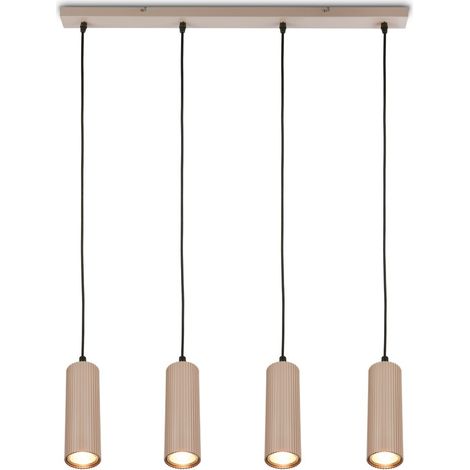 Briloner Lampada a sospensione LED regolabile in altezza 76x120 cm attacco GU10 max. 9W 4 luci beige - Sala da pranzo tavolo soggiorno (1/5)