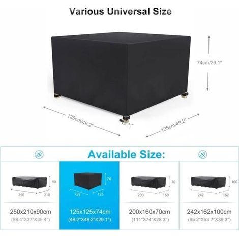 Gartenabdeckung – 125 x 125 x 74 cm – wasserdicht – winddicht – 600D Oxford-Gewebe (1/3)
