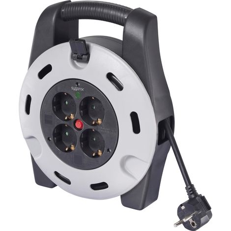Sygonix SY-6910046 Kabeltrommel 10 m Schwarz Schutzkontakt-Stecker (1/5)