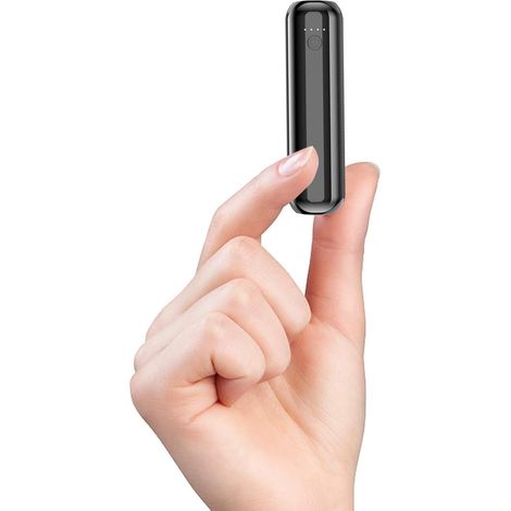 Mini Batterie Externe 5000mAh Ultra Compacte Power Bank de 2.4A Charge Rapide,Batterie de Secours Chargeur Portable Universel pour iPhone14 13 12 11 X 7 8 iPad Huawei Samsung (Noir)