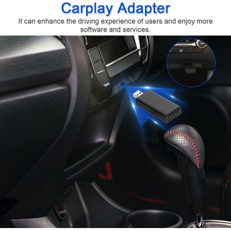 Adaptateur Carplay sans fil, Dongle câblé pour voiture, USB-A/USB-C, Plug & Play, Compatible avec CarPlay d'usine (1/5)