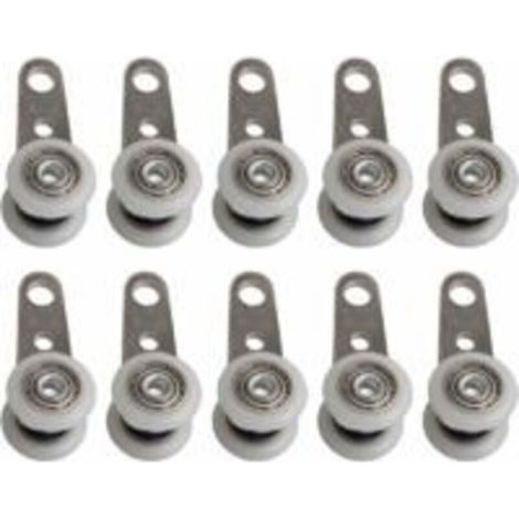 Set mit 10 Schiebefenster- oder Türrollen – Metall und Kunststoff – 4,5 x 1,9 cm (1/5)