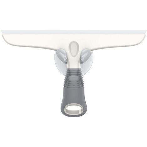 BUNTHAUS Raclette Silicone avec Support Ventouse Polyvalente pour Vitres, Douche, Salle de Bain, Fenêtres, Blanc et Gris (1/3)