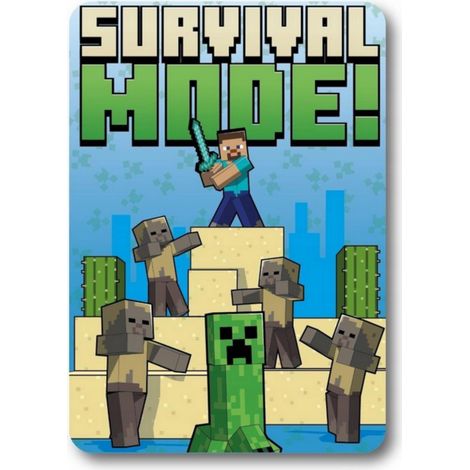 Manta de Minecraft 100x140 de forro polar Modo Supervivencia Creeper TNT para jugador