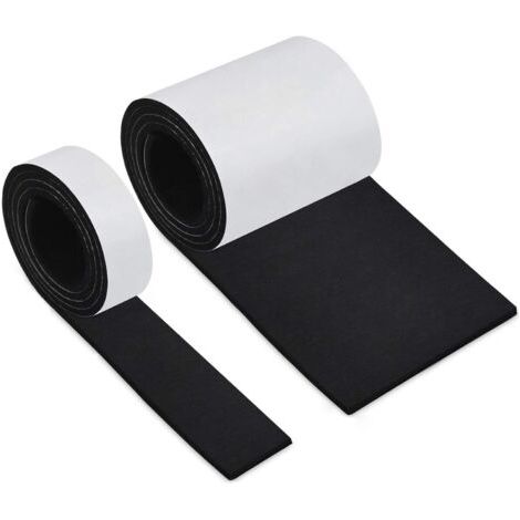 Patin Feutre Feutrine Autocollante pour Meuble, Patins Chaises Antiderapant Feutre 2 Rouleaux（10010cm+1002cm）Découpe Libre de Toute Taille Feutrine Adhesive Noire Protection Pied de Table Chaise