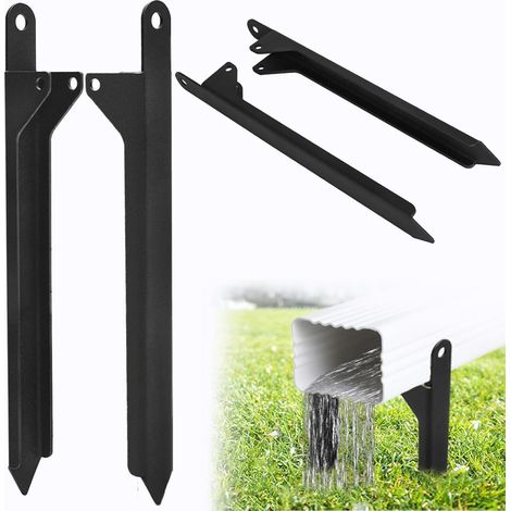 Support de tuyau de descente pour eau de pluie, support de tuyau de descente réglable, adaptateur de tuyau de descente pour support de tuyau, métal noir (1/5)