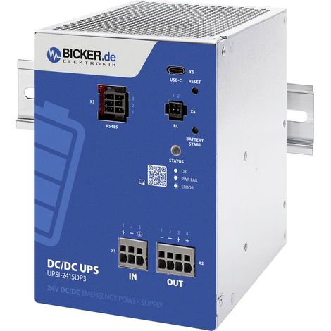 Bicker Elektronik UPSI-2415DP3 Onduleur (ASI) industriel - Installation (rail DIN)