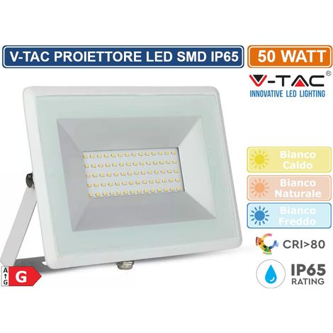 Faro LED V-TAC VT-4051 50W 6500K 4250lm IP65 bianco (1/10)