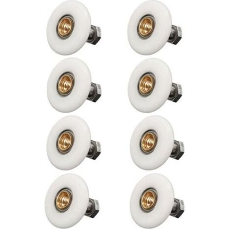 8 rotelle per box doccia, 19 mm – rotelle di ricambio per porte scorrevoli della doccia – viti incluse (1/4)