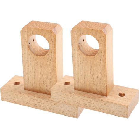 Lot de 2 Supports Muraux pour Tringles à Rideaux en Bois Beige, Faciles à Installer et Utiliser, Style Simple pour Fenêtres et Décoration Intérieure (1/5)