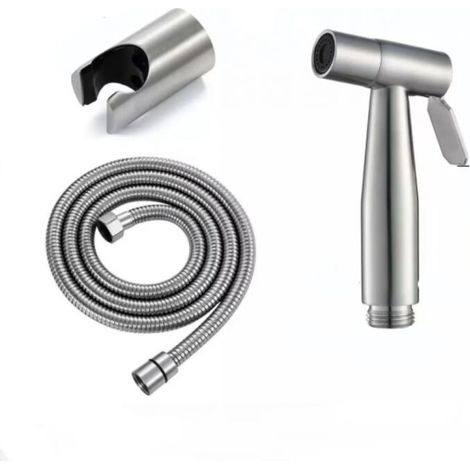 Handheld bidet sprayer, brushed nickel stainless steel spray kit, bathroom cloth diaper cleaner, portable rustproof shower nozzle