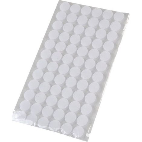 Bande auto-agrippante ronde - Dimensions : 13,5 x 11 cm - Blanche - Nylon + Polyester - 108 paires - Fermeture Velcro - Adhésion ultra-forte (1/5)