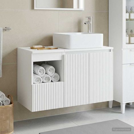 vidaXL Bathroom Furniture Set 2 pcs White Engineered Wood (1/5)