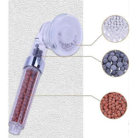 Lot de 9 billes minérales à ions négatifs pour pommeaux de douche (1/4)