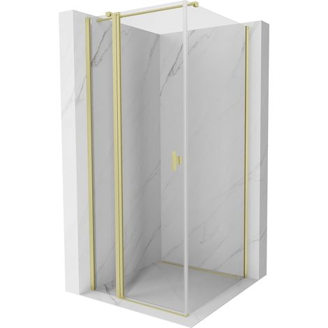 Cabine de douche pivotante Mexen Mist T 90 x 90 cm, transparente, or brossé - 8A4T-090-090-55-00 (1/5)