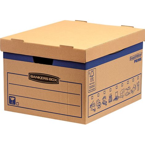 Cajas de mudanza Fellowes smoothmove prime fastfold plegables duraderas (1/4)