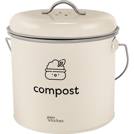 Bac à Compost 3,5 l Compost de Cuisine Compact filtres à Charbon Bac de compostage intérieur en Acier galvanisé Solution de Recyclage Alimentaire inodore Idéal Les déchets (1/5)