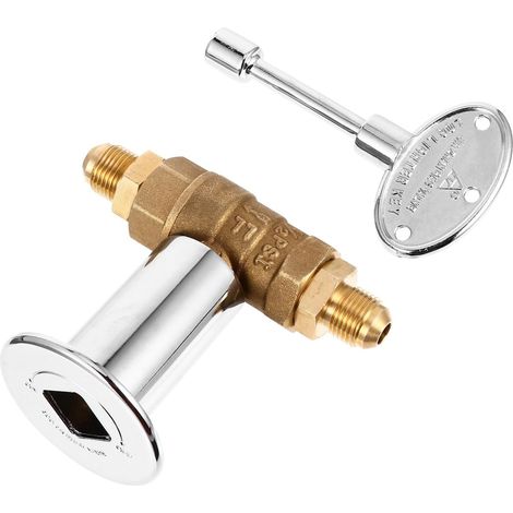 Vanne de régulation en cuivre de 1/2" fonctionnant au gaz naturel, avec clavette, bride et raccord NPT.