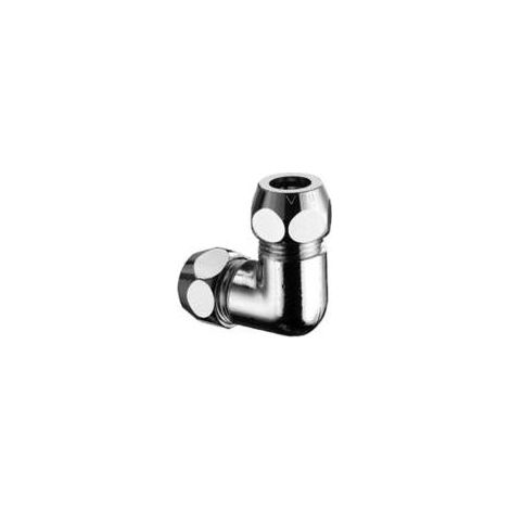 Raccord coudé double vis avec 2 raccords vissés à compression, chrome 3/8inch x 10 mm SCHELL (1/4)