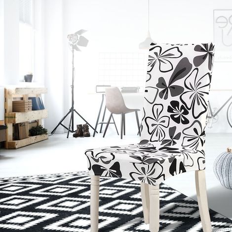 Housse de Chaise Élastique en Polyester Imprimé - Protection Amovible pour Maison, Mariage, Hôtel (1/5)