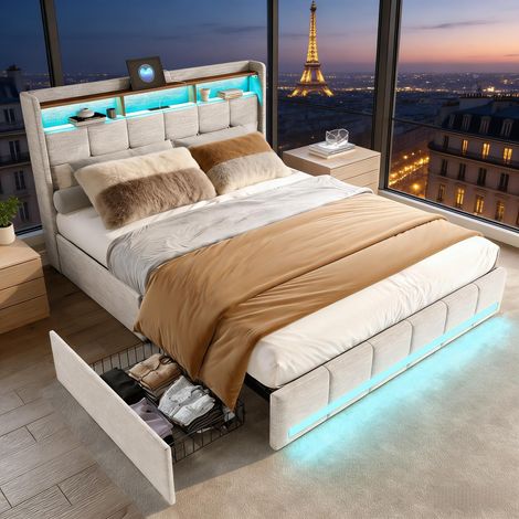 Glacière à compresseur de 42,5 litres, mini-réfrigérateur électrique silencieux jusqu'à -20 °C, avec Bluetooth, poignée de transport et support pour téléphone. (1/5)