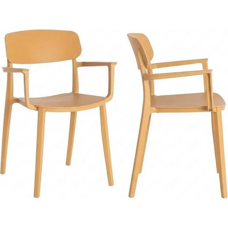 Lot de 2 Fauteuils de Jardin Ocre Polypropylène - Zaole (1/5)