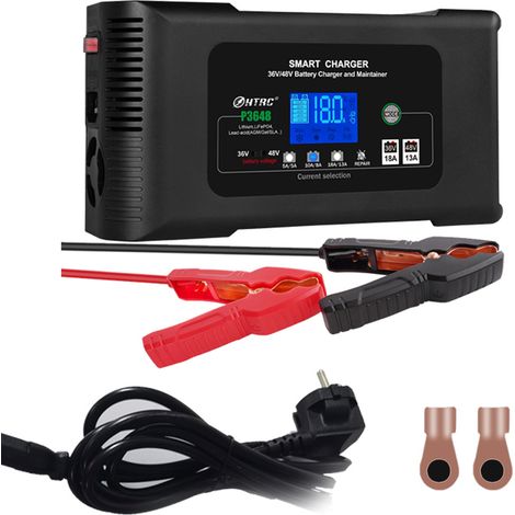 18A 36V und 48V Lithium-Batterieladegerät, Blei-Säure-Batterieladegerät (AGM/Gel/SLA...), Batterieerhaltungs- und Desulfatierungsgerät für Auto, Boot, Motorrad, Rasenmäher usw.