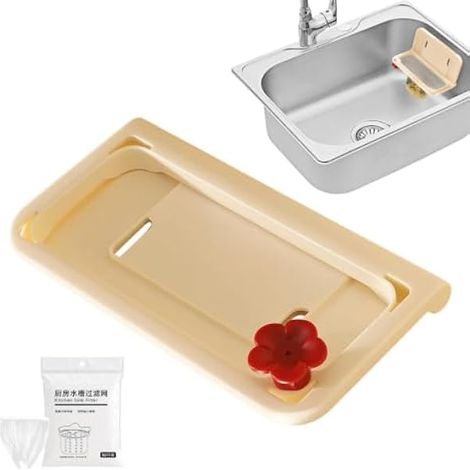 Passoire d'évier de cuisine pliable adhésive en fine avec (1/5)