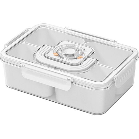 Boîte à goûter compartimentée, plateau de service avec couvercle, boîte de rangement pour fruits, bonbons et légumes, idéale pour la charcuterie. (1/5)