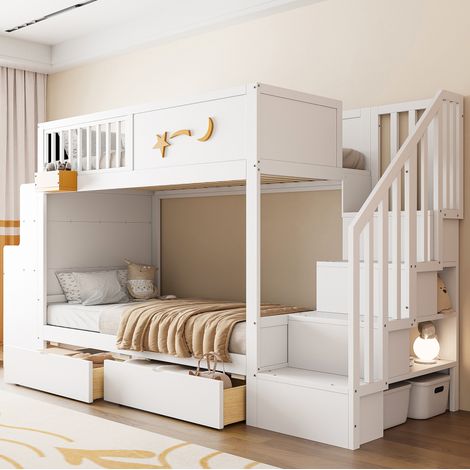 cama litera infantil con escritorio y almacenaje OKMYHOME (1/3)