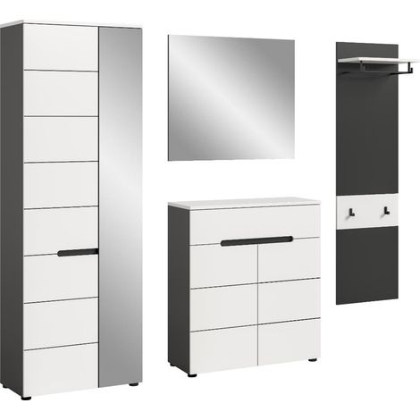 Canu Garderobenmöbel Set C33 weiß, grau.